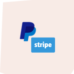 Stripe and PayPal logos